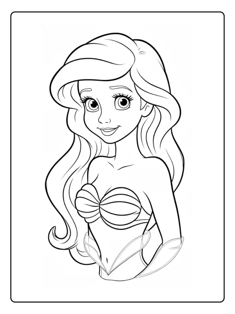 Coloriage Ariel la Petite Sirène (Dessins Gratuits à Imprimer)