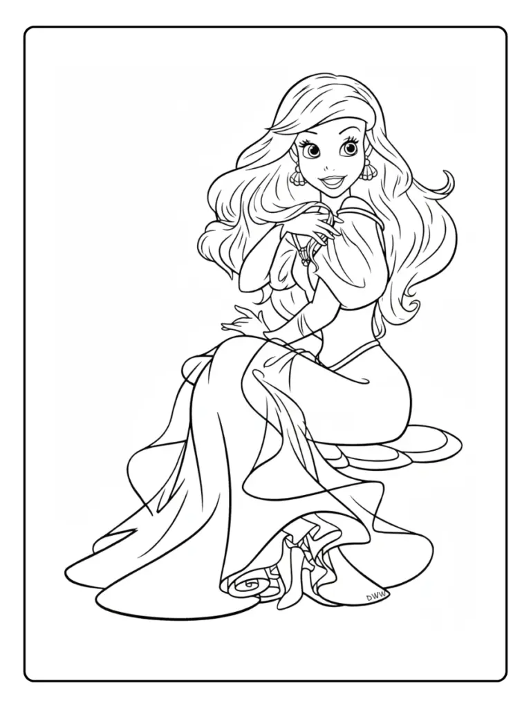 Coloriage Ariel La Petite Sirene
