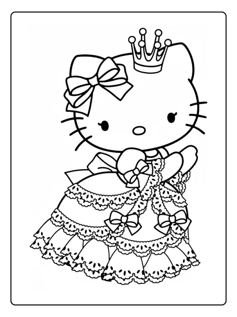 Coloriage Hello Kitty Princesse