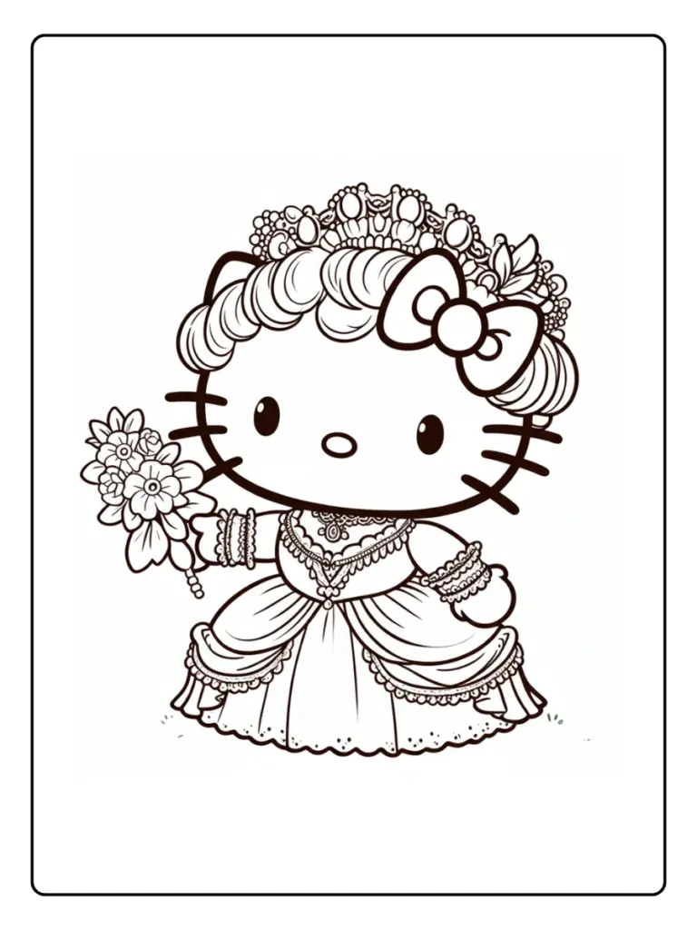 Coloriage Hello Kitty Princesse