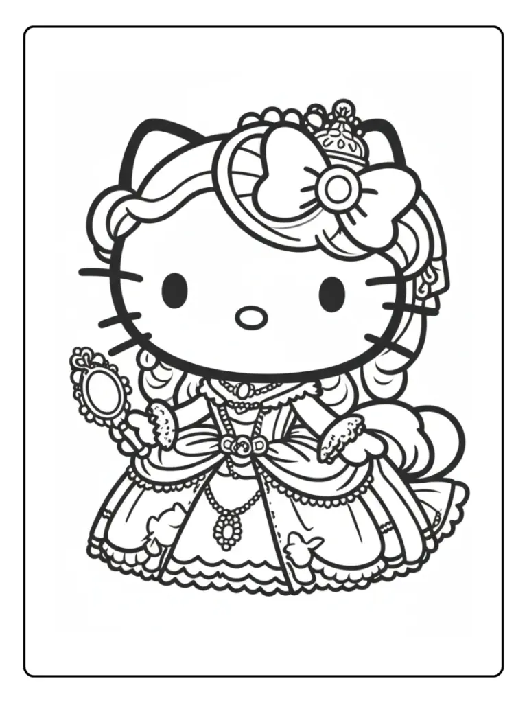 Coloriage Hello Kitty Princesse