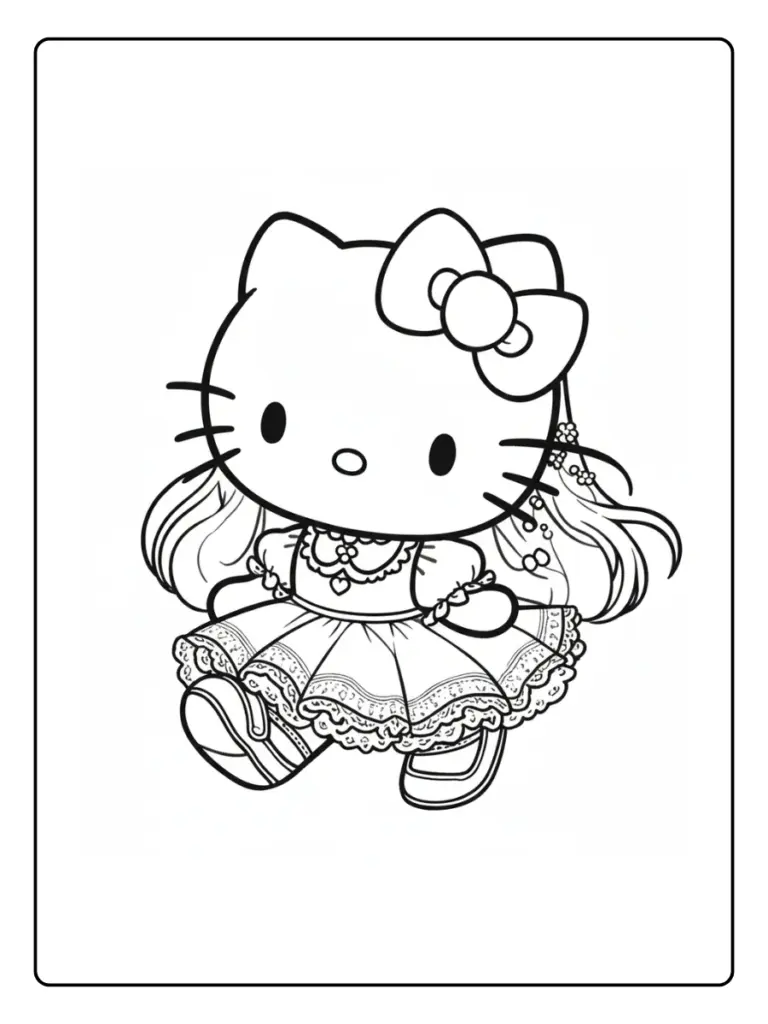 Coloriage Hello Kitty Princesse