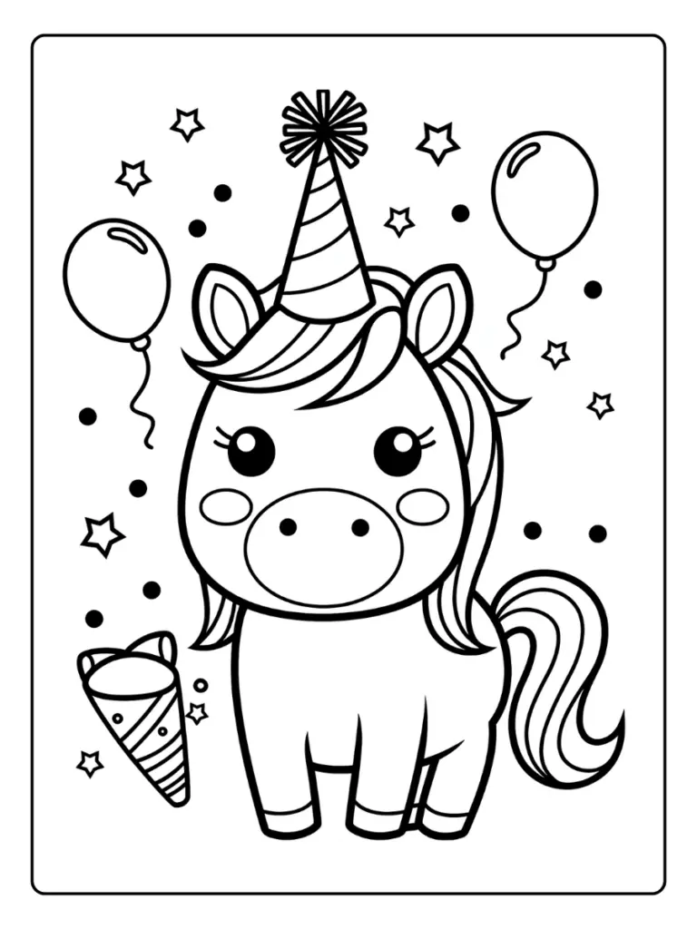 Coloriage Licorne Facile
