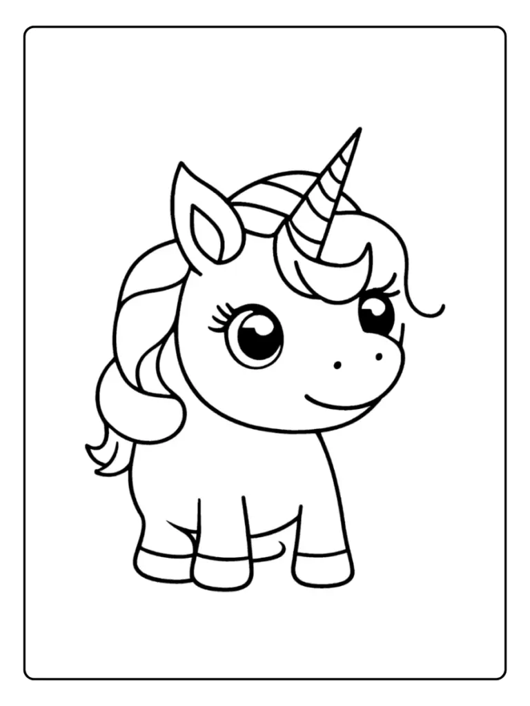 Coloriage Licorne Facile