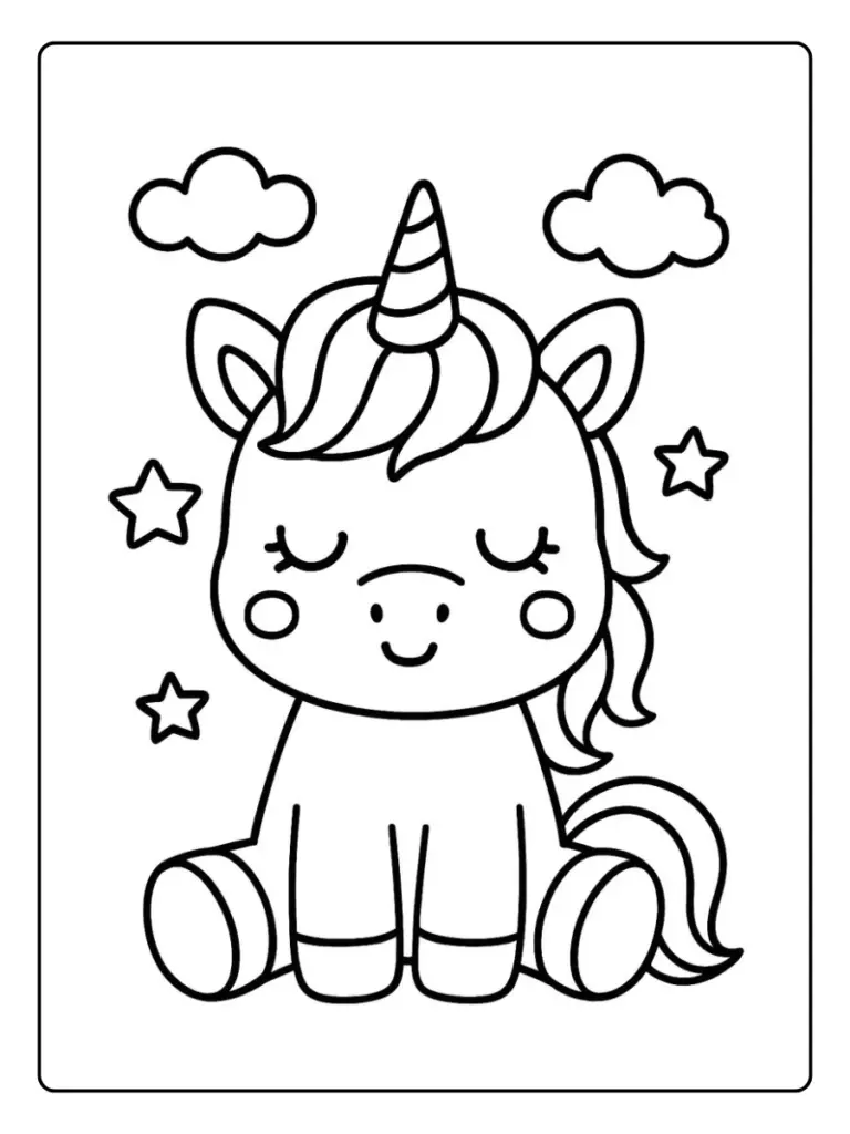 Coloriage Licorne Facile