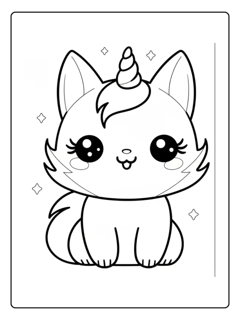 Coloriage Licorne Facile