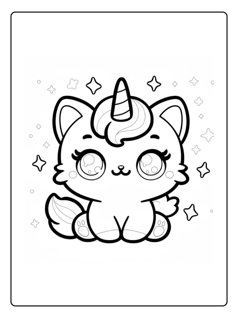 Coloriage Licorne Facile