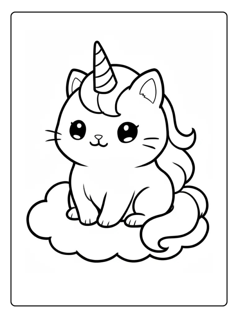 Coloriage Licorne Facile