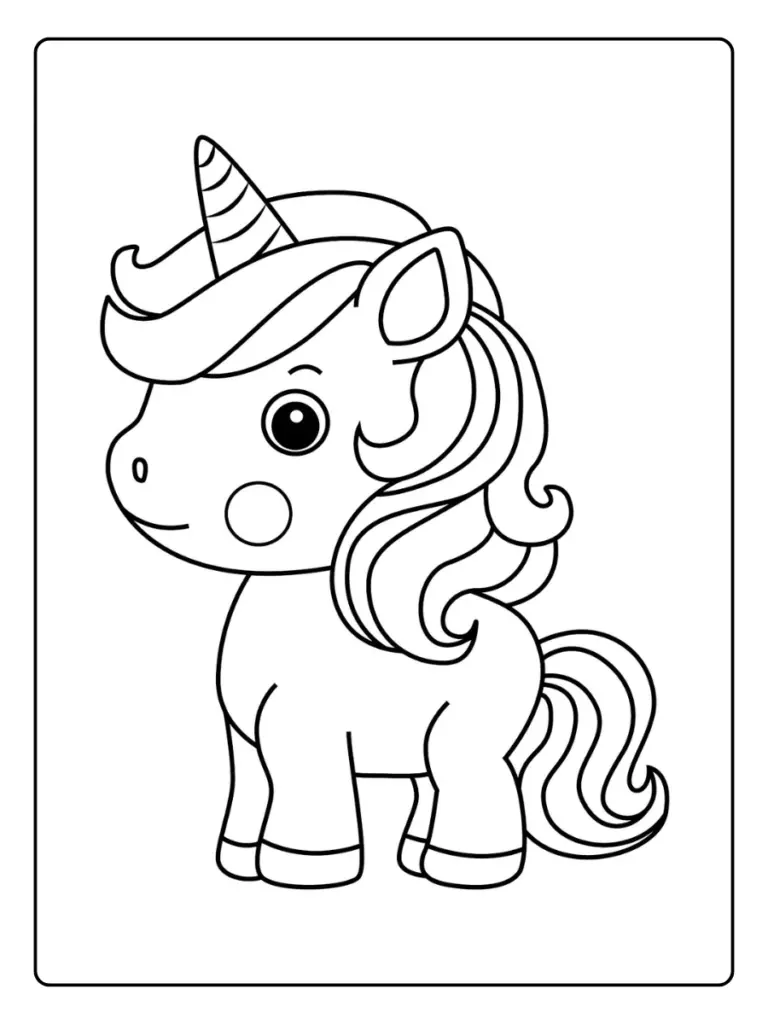 Coloriage Licorne Facile (Dessins Gratuits à Imprimer)