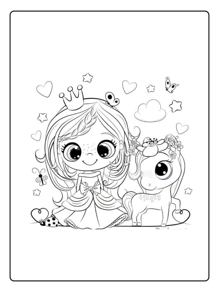 Coloriage Licorne Et Princesse