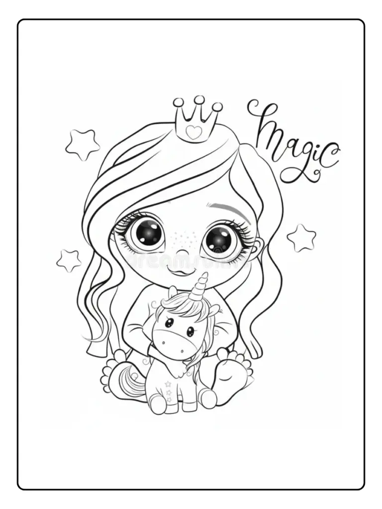 Coloriage Licorne Et Princesse