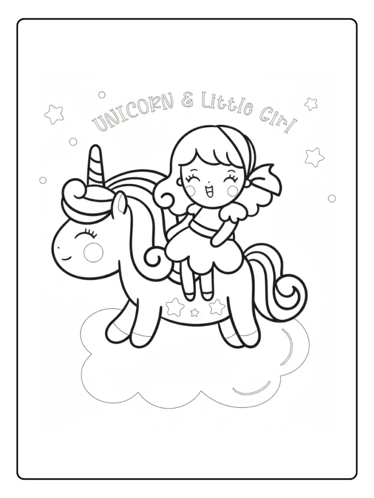 Coloriage Licorne Et Princesse