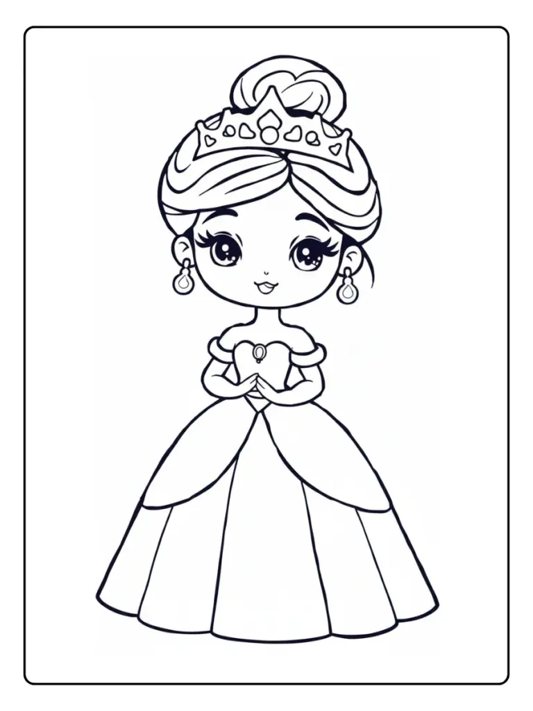 Coloriage Princesse Facile