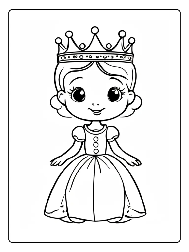 Coloriage Princesse Facile