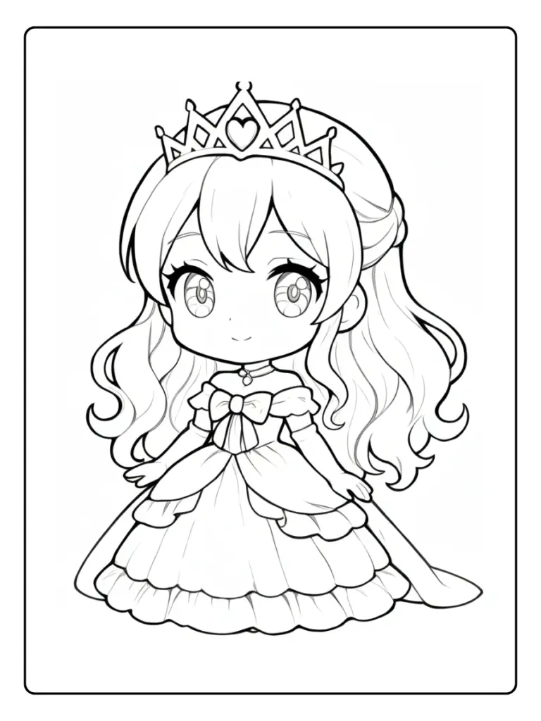 Coloriage Princesse Facile