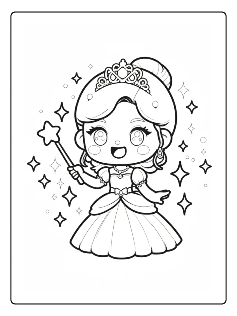 Coloriage Princesse Facile