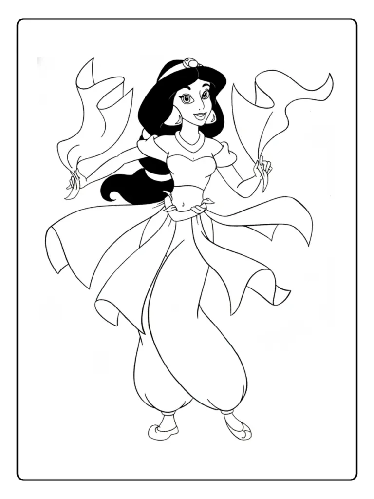 Coloriage Princesse Jasmine