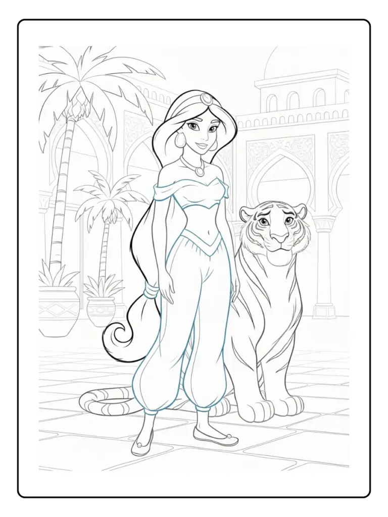 Coloriage Princesse Jasmine