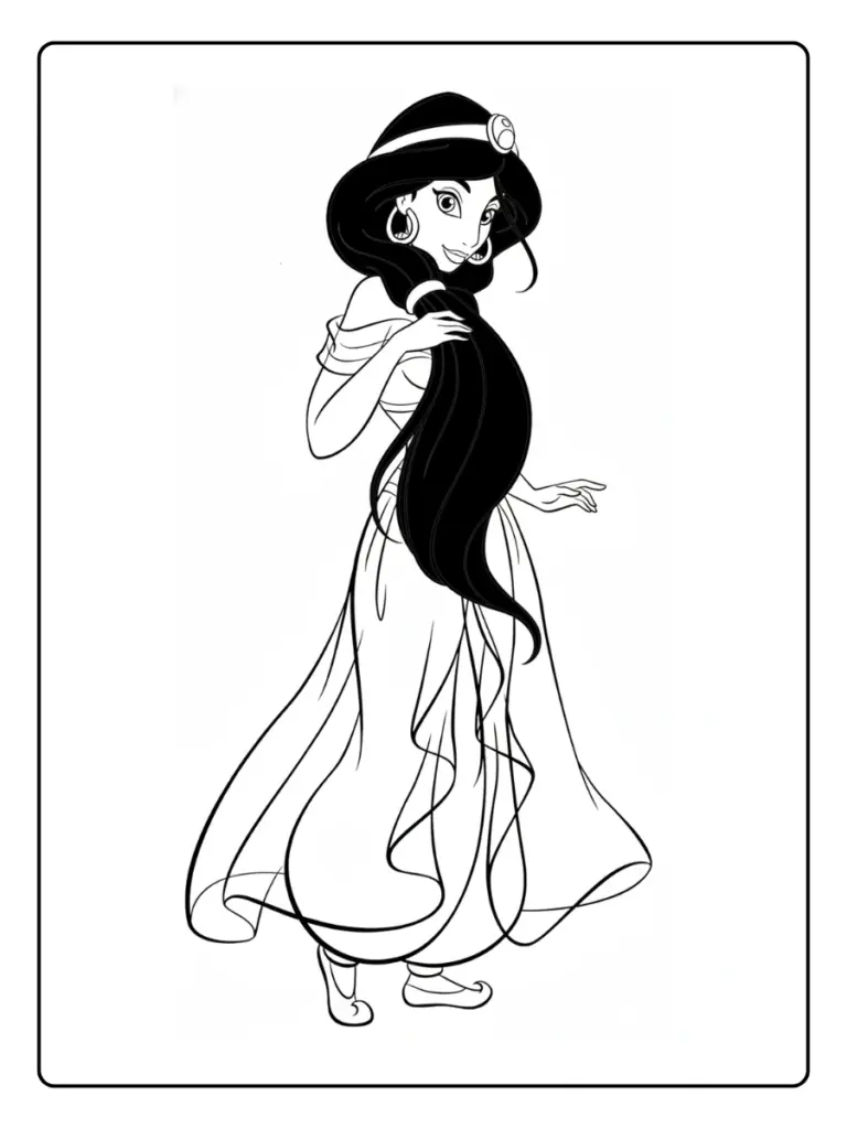 Coloriage Princesse Jasmine