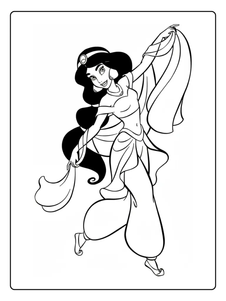 Coloriage Princesse Jasmine