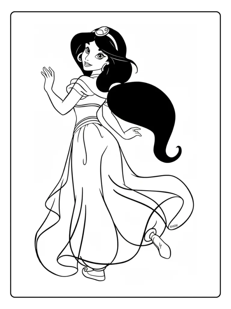 Coloriage Princesse Jasmine