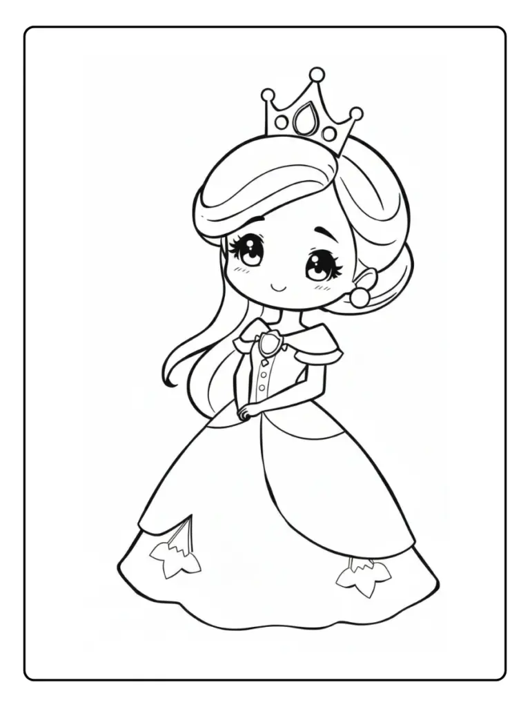 Coloriage Princesse Kawaii