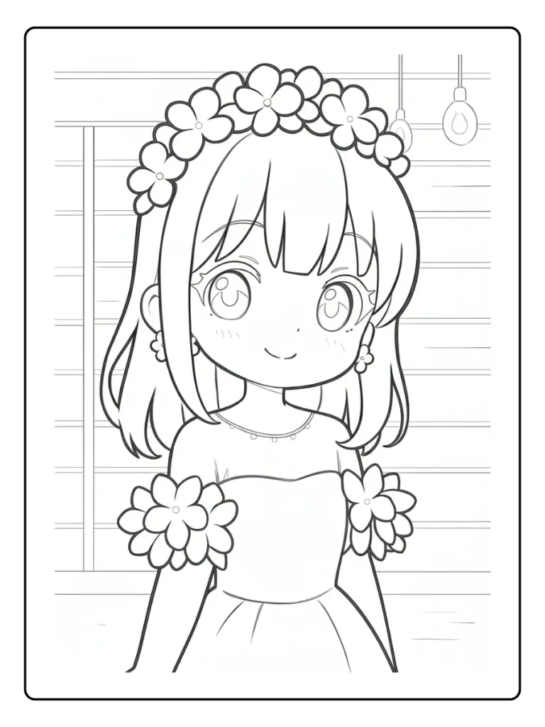 Coloriage Princesse Kawaii