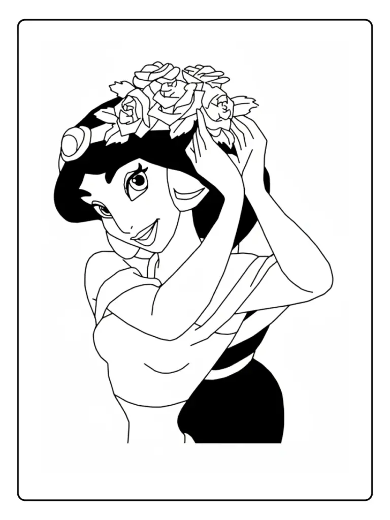 Coloriage Princesse Jasmine (Dessins Gratuits à Imprimer)