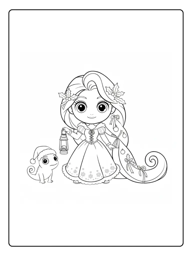 Coloriage Princesse Kawaii