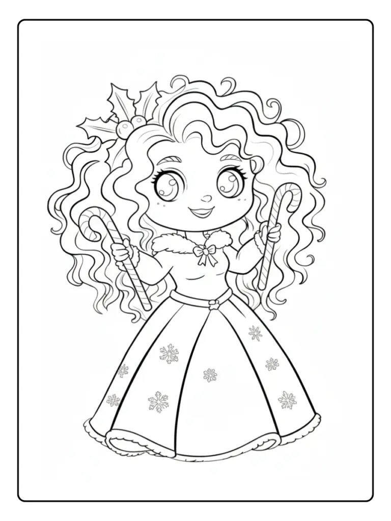 Coloriage Princesse Kawaii (Dessins Gratuits à Imprimer)