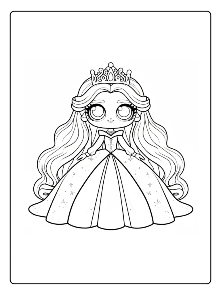 Coloriage Princesse Kawaii