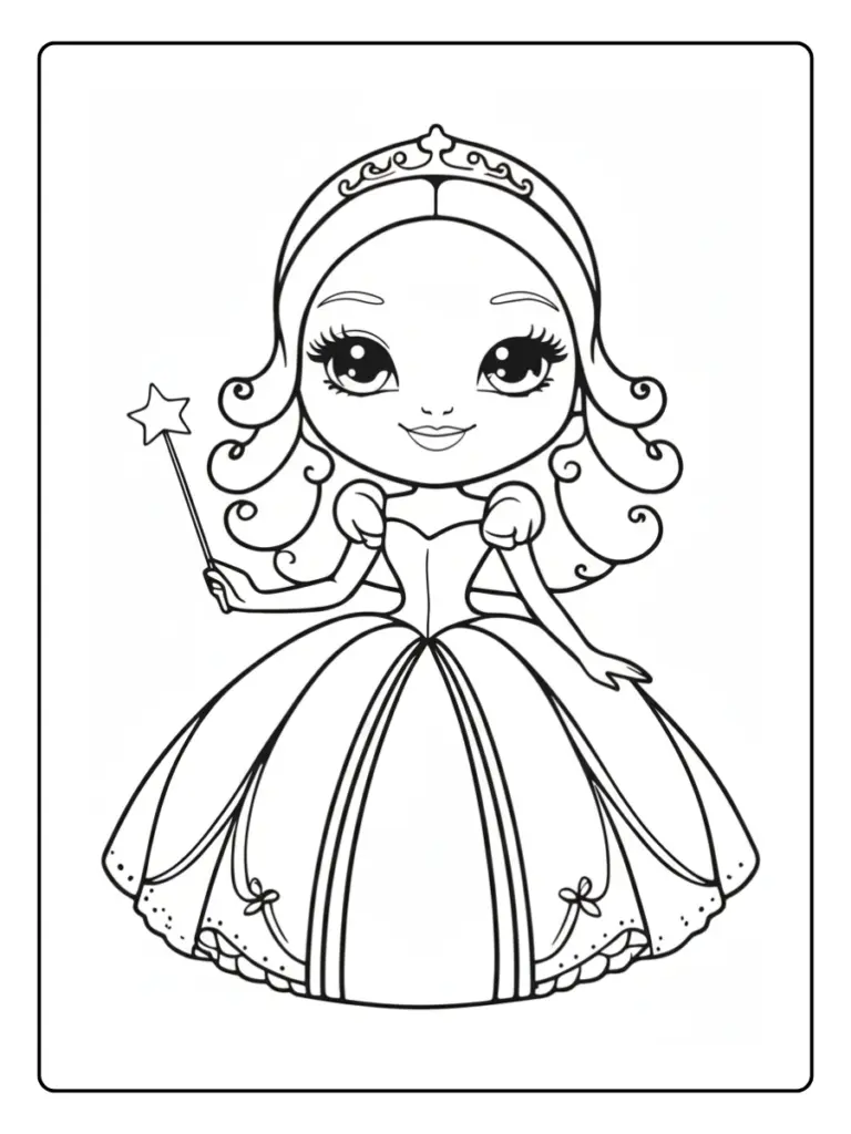Coloriage Princesse Kawaii