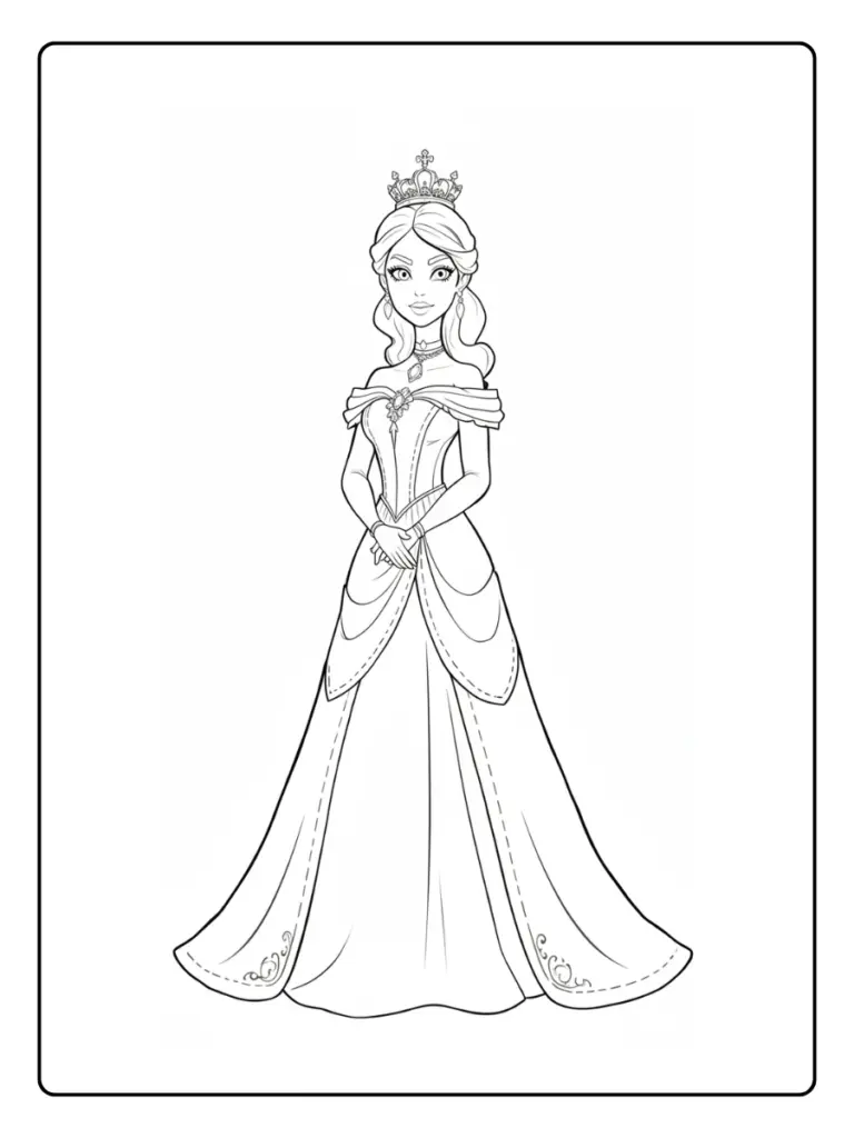 Coloriage Robe De Princesse