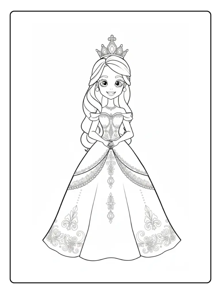 Coloriage Robe De Princesse