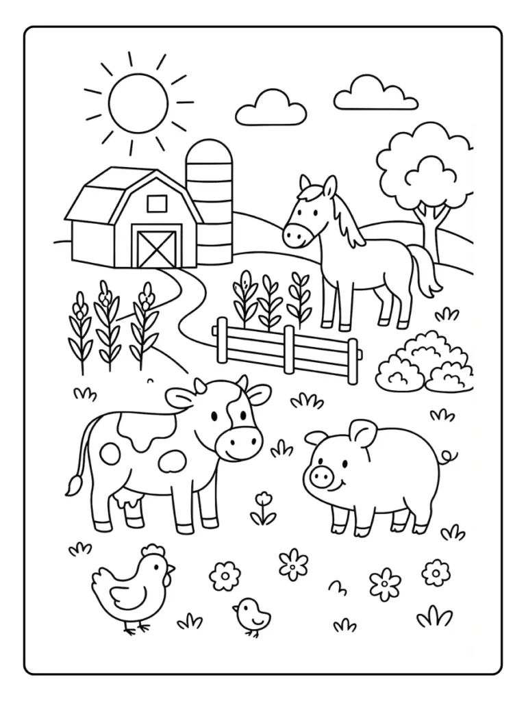 Animaux De La Ferme Coloriage