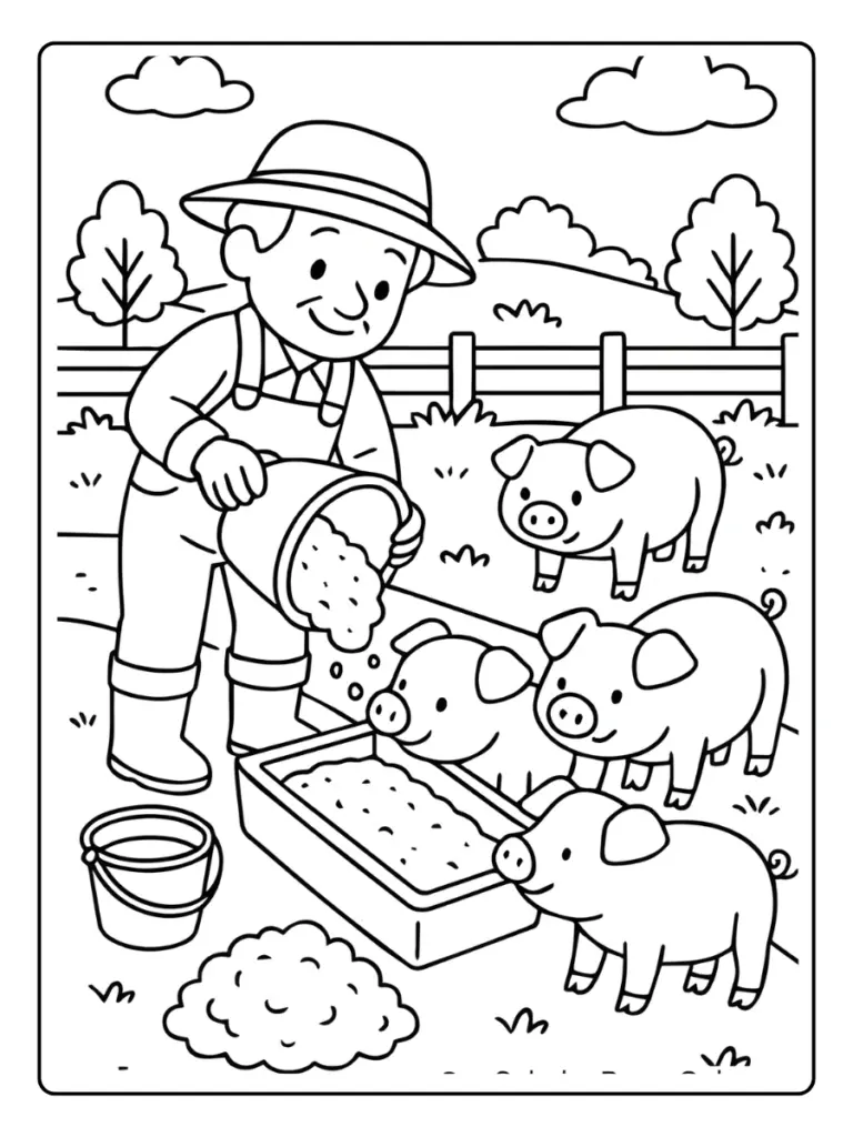 Animaux De La Ferme Coloriage