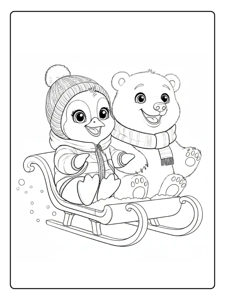 Coloriage Animaux Hiver
