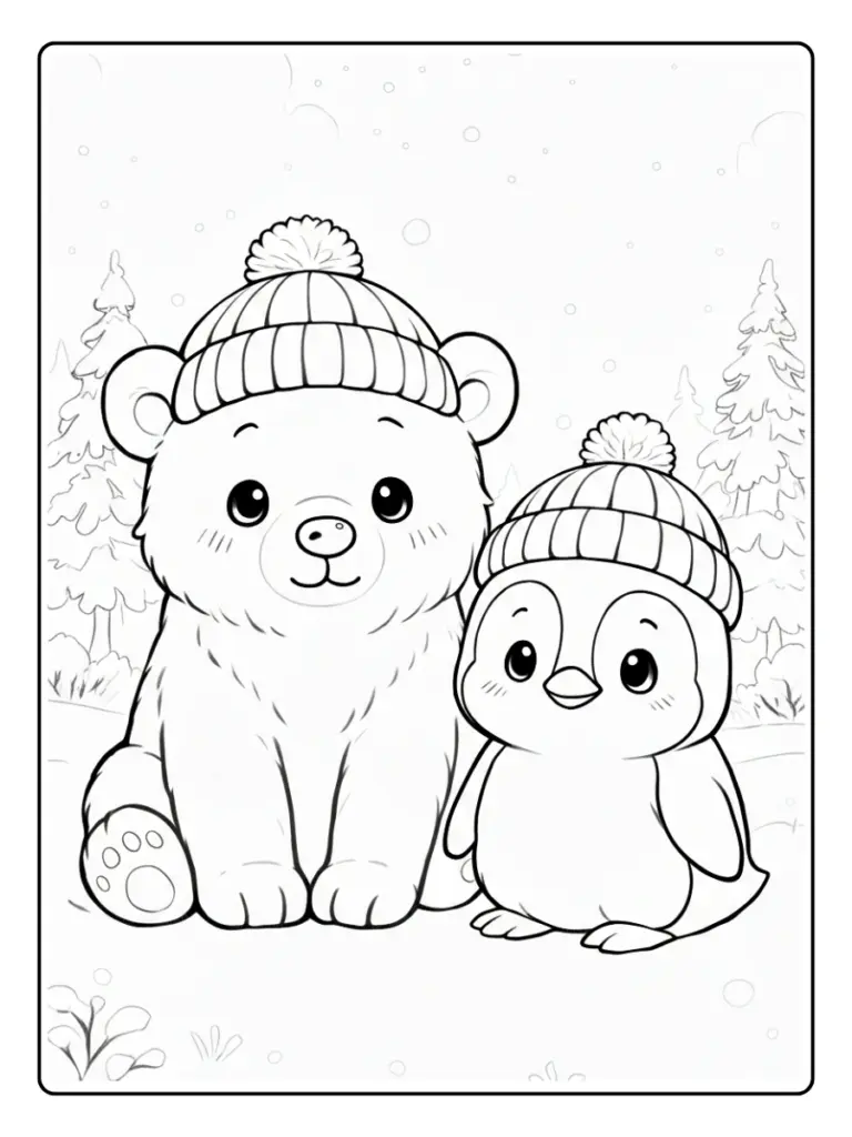 Coloriage Animaux Hiver