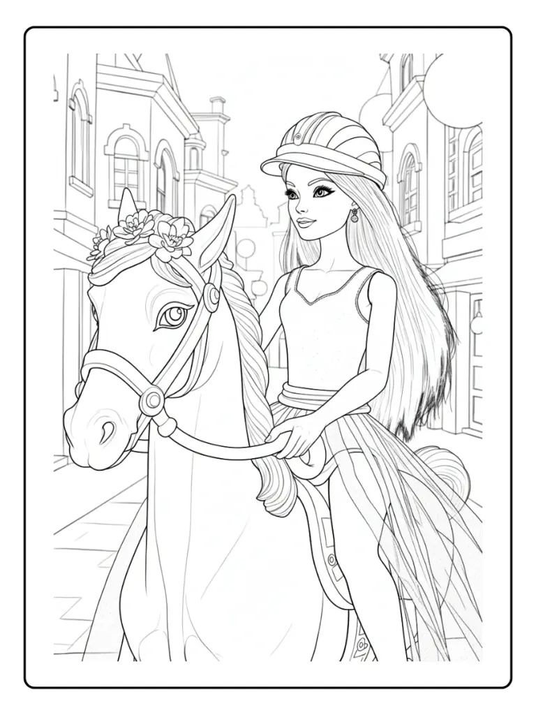 Coloriage Barbie Licorne