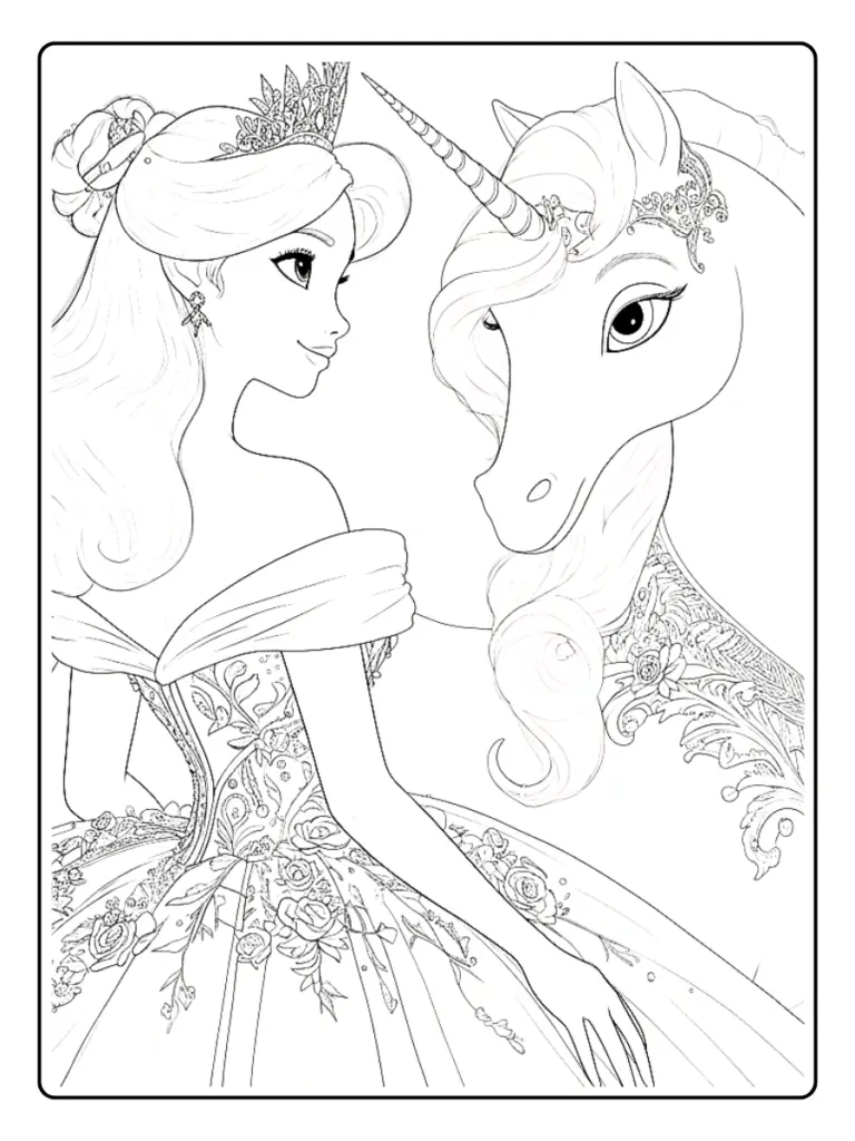 Coloriage Barbie Licorne