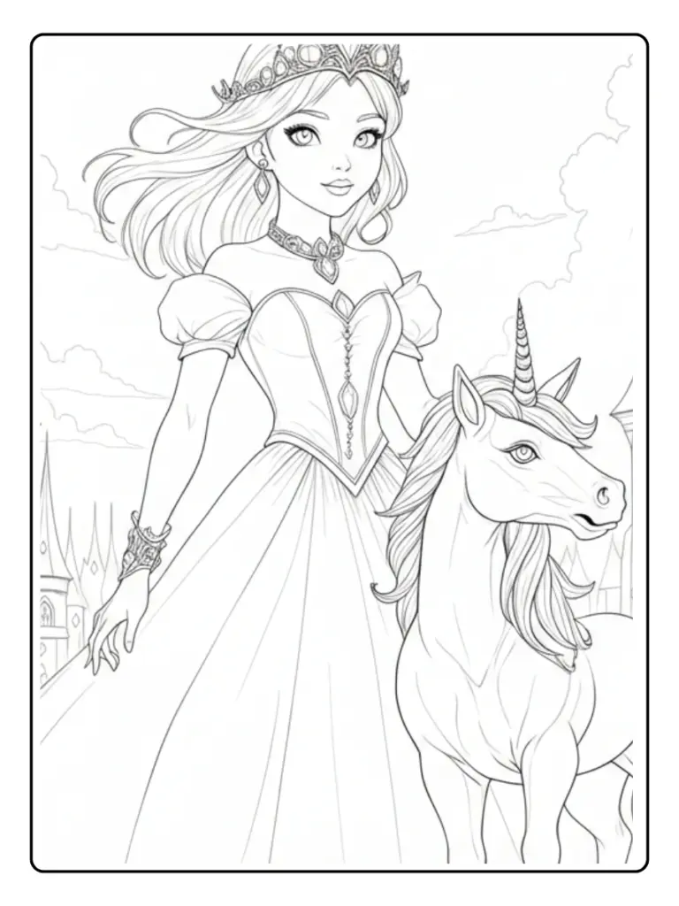 Coloriage Barbie Licorne