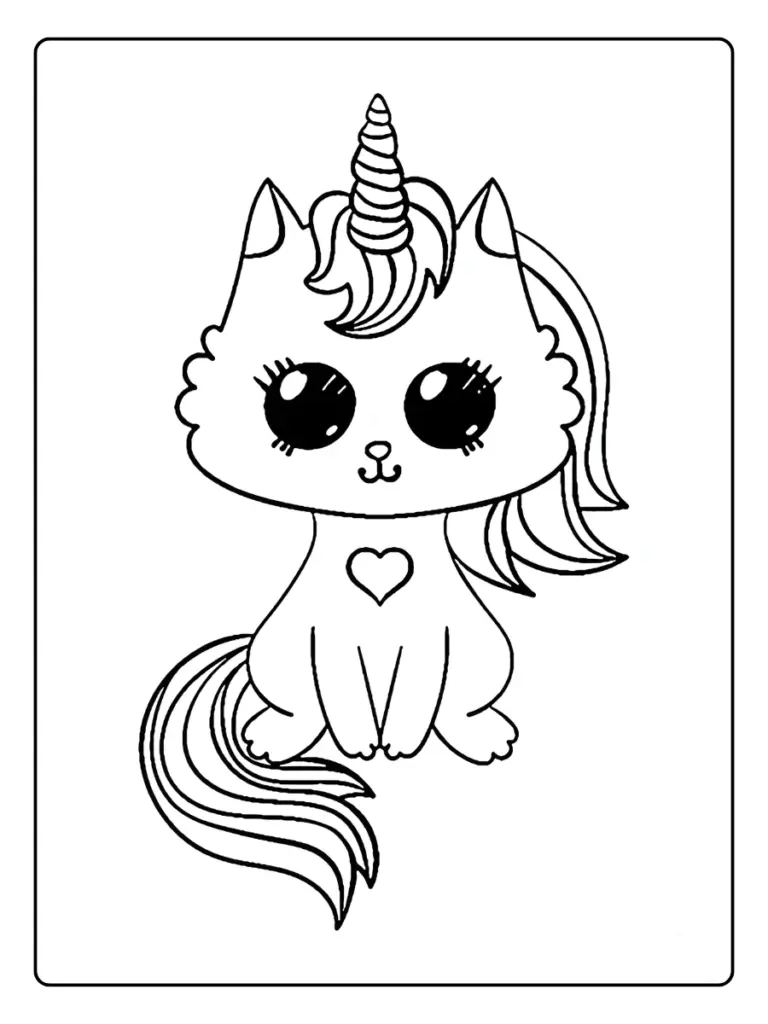 Coloriage Chat Licorne