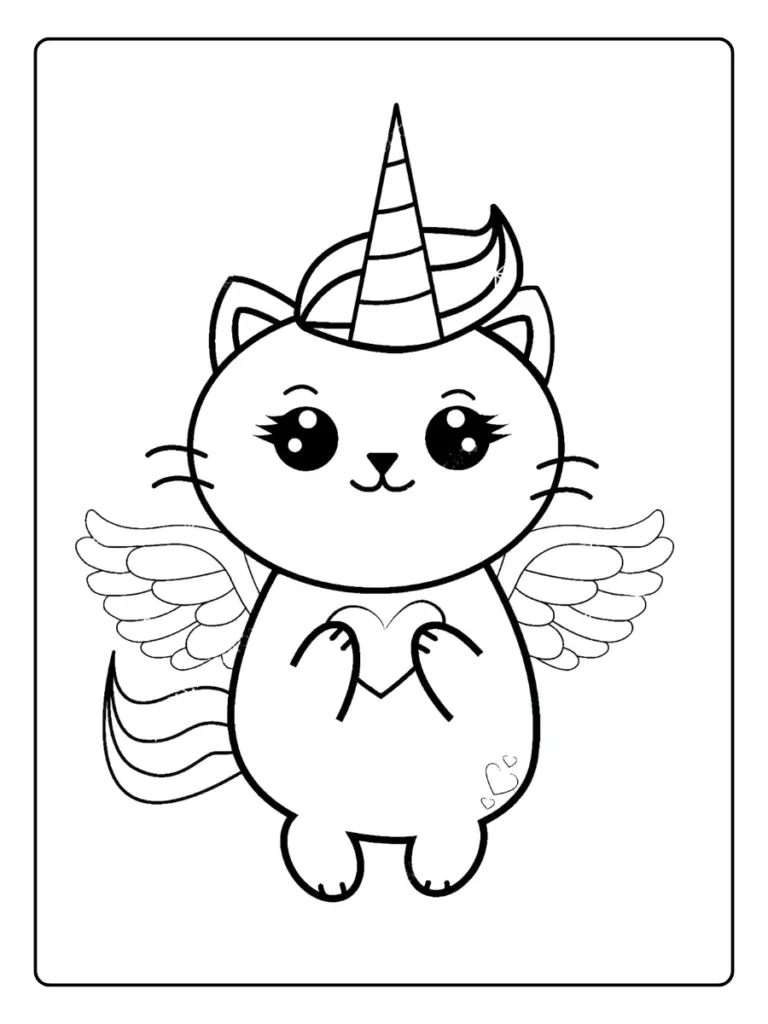 Coloriage Chat Licorne