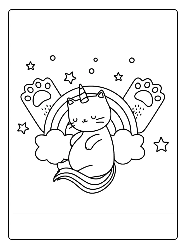 Coloriage Chat Licorne