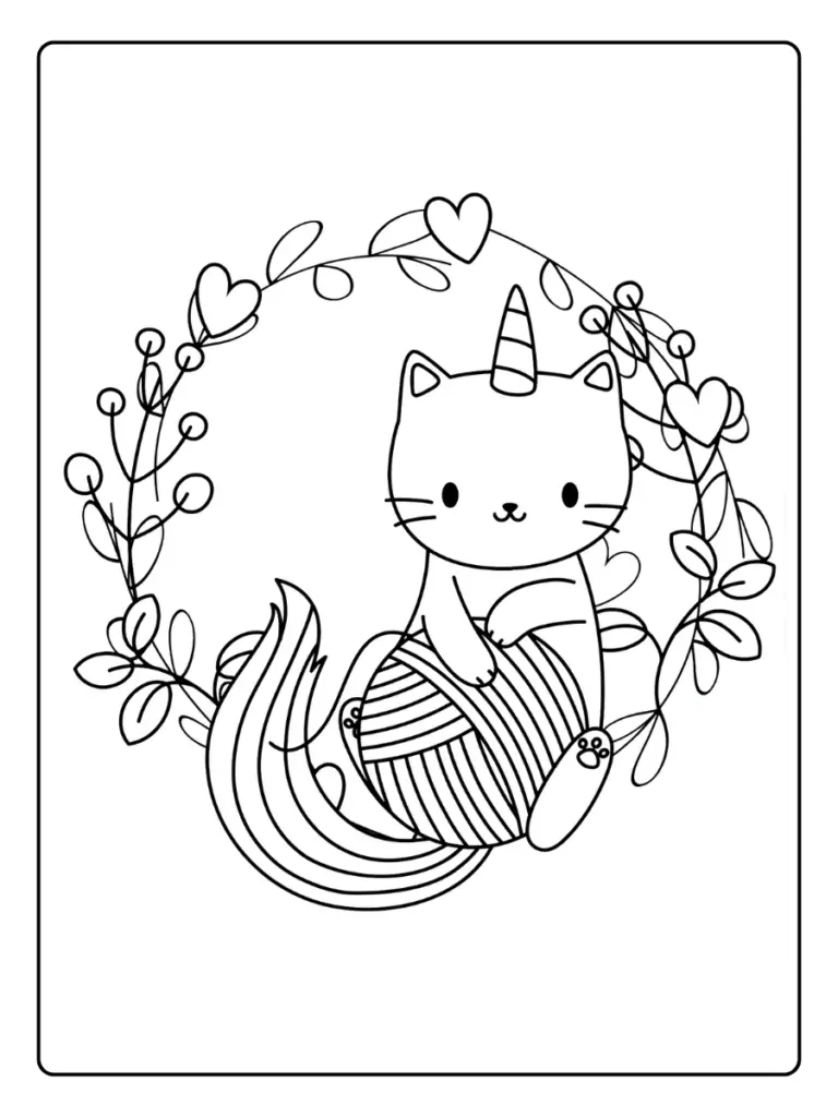 Coloriage Chat Licorne
