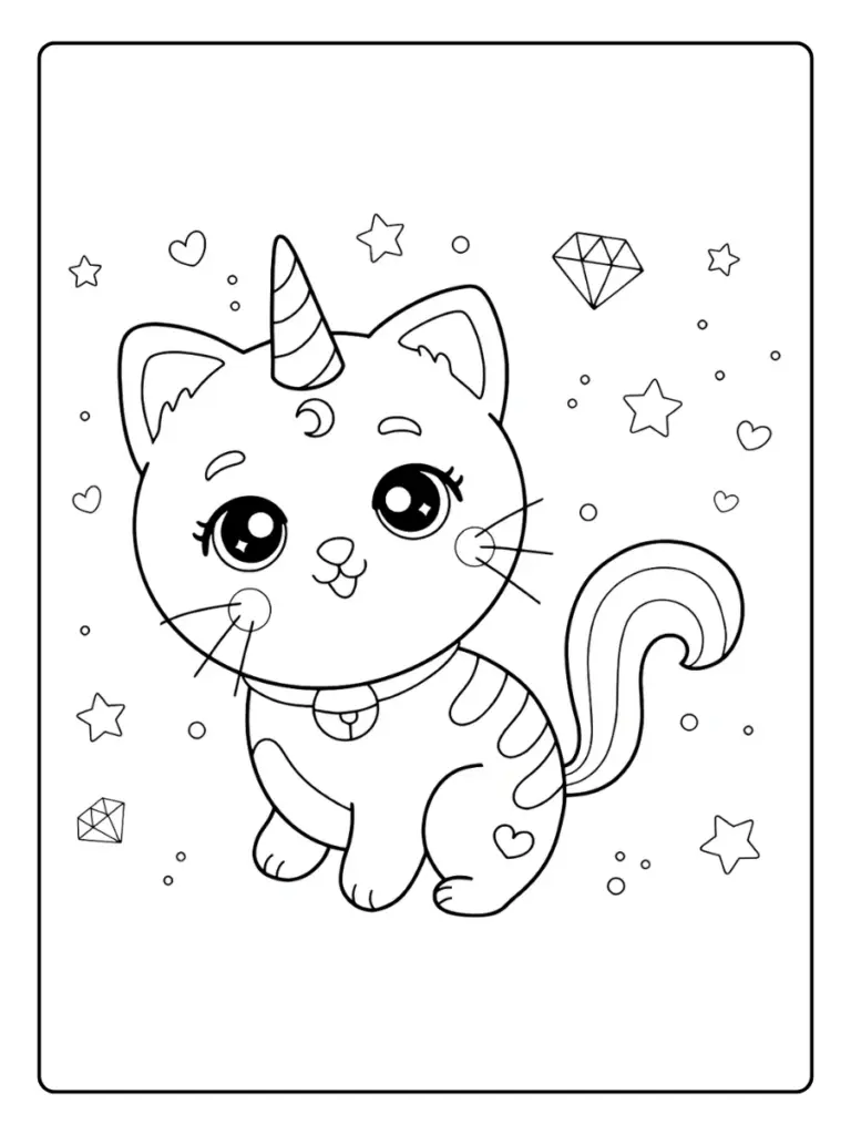 Coloriage Chat Licorne