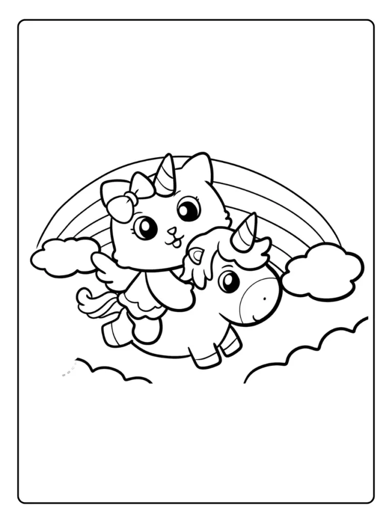 Coloriage Chat Licorne