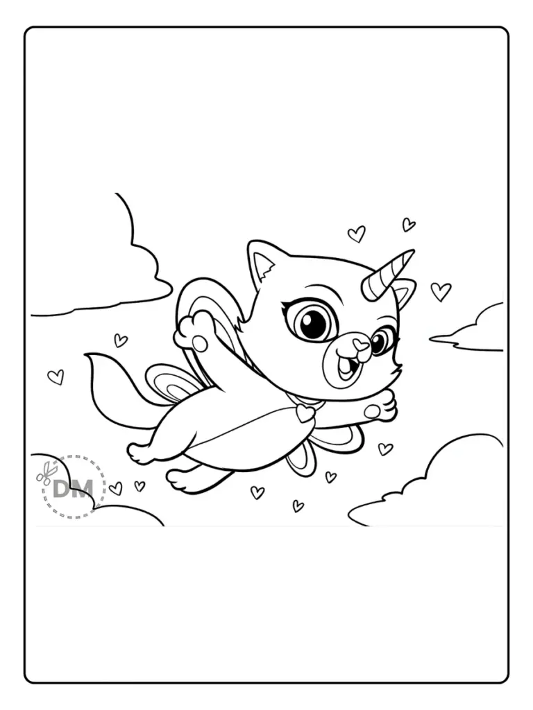 Coloriage Chat Licorne