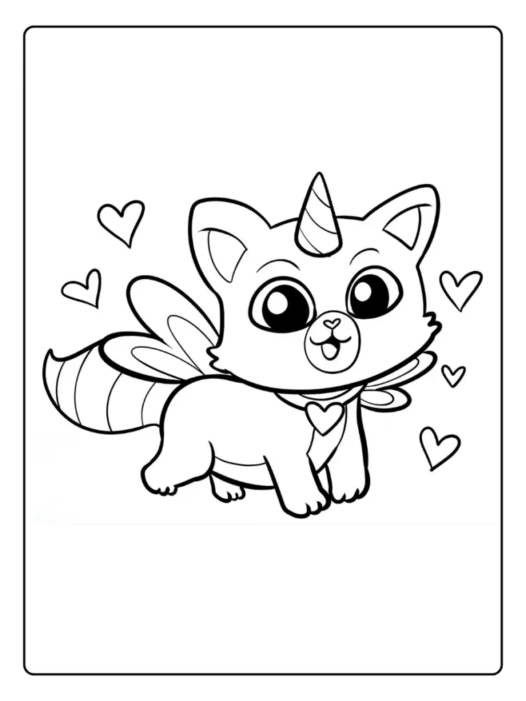 Coloriage Chat Licorne (Dessins Gratuits à Imprimer)