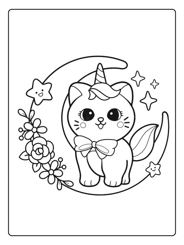 Coloriage Chat Licorne